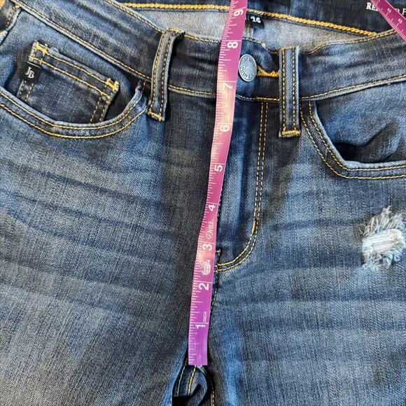 Judy Blue Jeans Women's Size 1 1/25 Blue Denim Relaxed Skinny Distressed 1162 - Picture 8 of 12